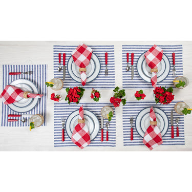 Navy & White | Amalfi Stripe Dining Decor Featuring Navy & White Linen Placemats
