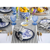 Black & White | Solino Home Amalfi Stripe Black & White Linen Table Runner Styled On A Modern Dining Table