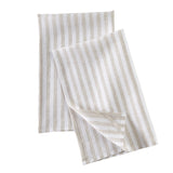 Natural & White | Soft Natural & White Linen Kitchen Towels With Amalfi Stripe Pattern