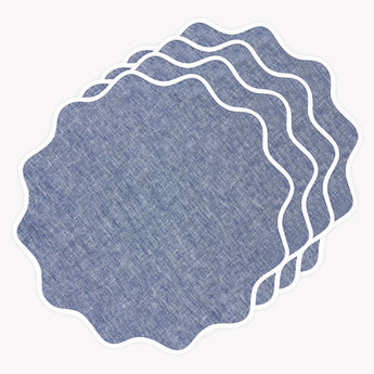 White & Chambray Indigo