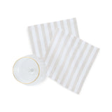 Natural & White | Amalfi Stripe Natural & White Cocktail Napkin Table Décor Setup