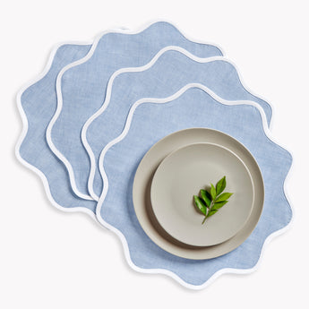 White & Chambray Blue