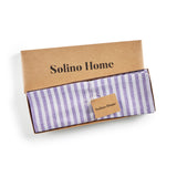 Violet & White | Solino Home Amalfi Stripe Violet & White Linen Placemat Set In Branded Packaging
