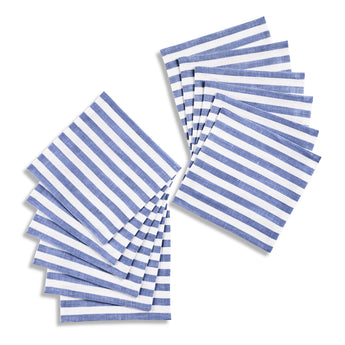 Navy & White | Amalfi Stripe Navy & White Cocktail Napkin Prodcut Image