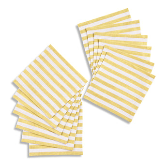 Primrose Yellow & White | Amalfi Stripe Primrose Yellow & White Cocktail Napkin Prodcut Image