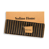 Brown Sugar & Black | Solino Home Amalfi Stripe Brown Sugar & Black Linen Placemat Set In Branded Packaging