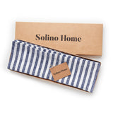 Navy & White | Solino Home Amalfi Stripe Navy & White Linen Placemat Set In Branded Packaging