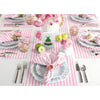 Cherry Blossom and White Amalfi Stripe