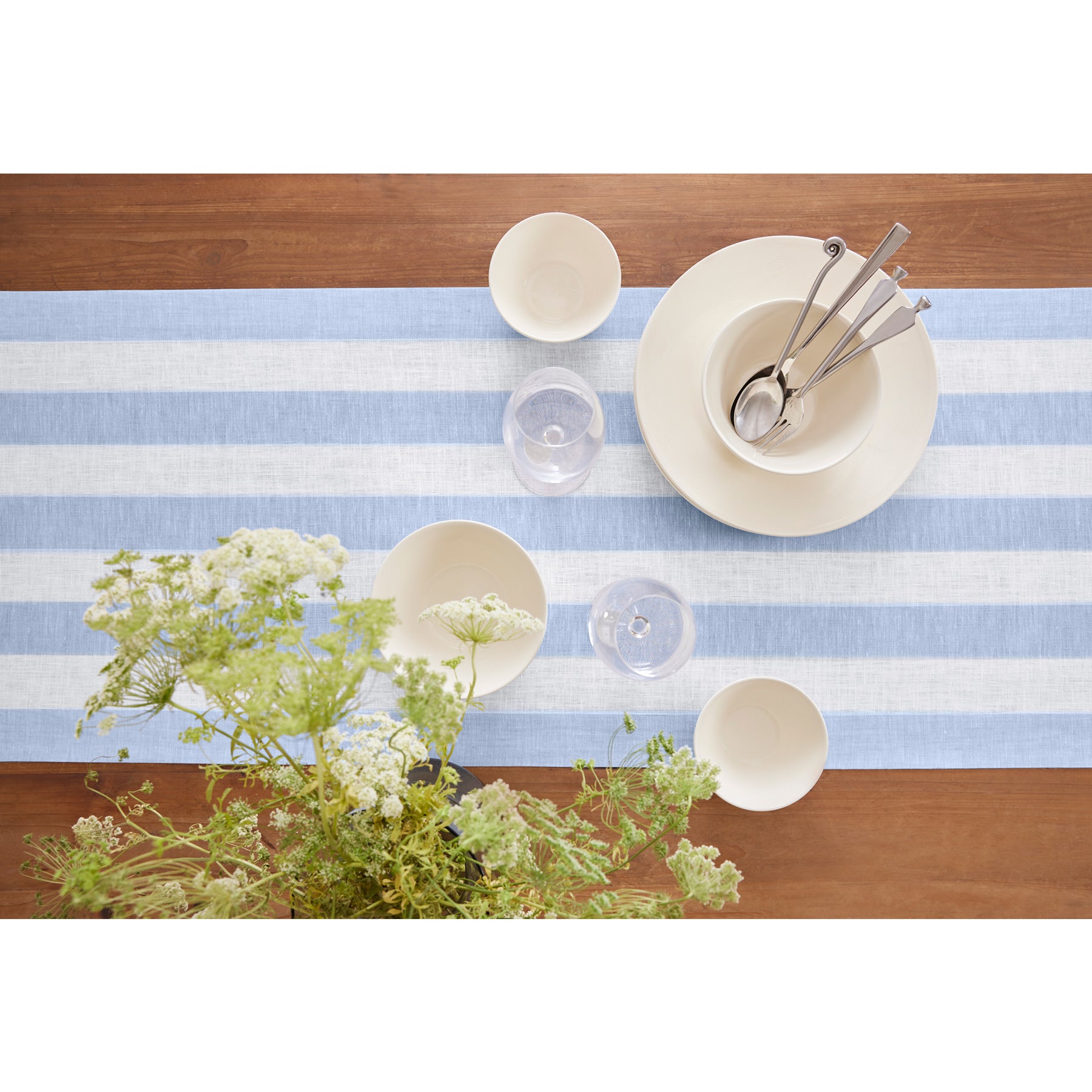 Sky Blue and White Cabana Stripe