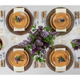 Primrose Yellow & White | Amalfi Stripe Elegant Dinner Table Featuring Primrose Yellow & White Linen Napkins And Tableware