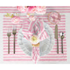 Cherry Blossom and White Amalfi Stripe