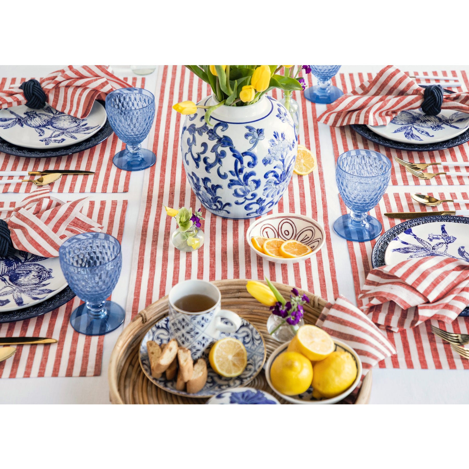 Red and White Amalfi Stripe
