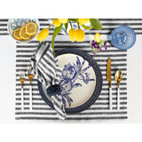 Black & White | Amalfi Stripe Black & White Linen Napkins Soft Linen Dinner Napkins With Modern Table Setting