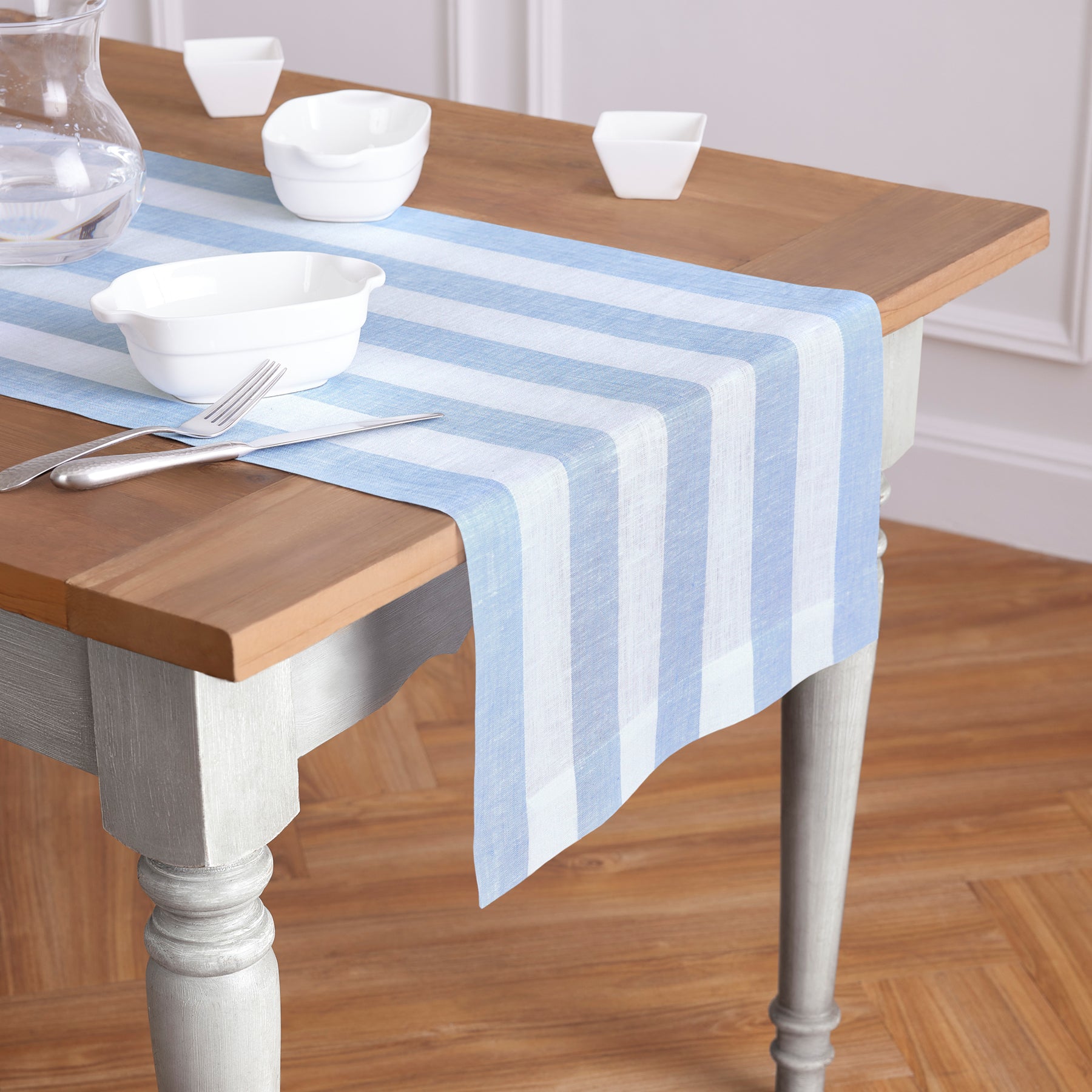 Sky Blue and White Cabana Stripe