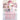 Cherry Blossom & White | Solino Home Amalfi Stripe Cherry Blossom & White Linen Table Runner Displayed Flat For Product View