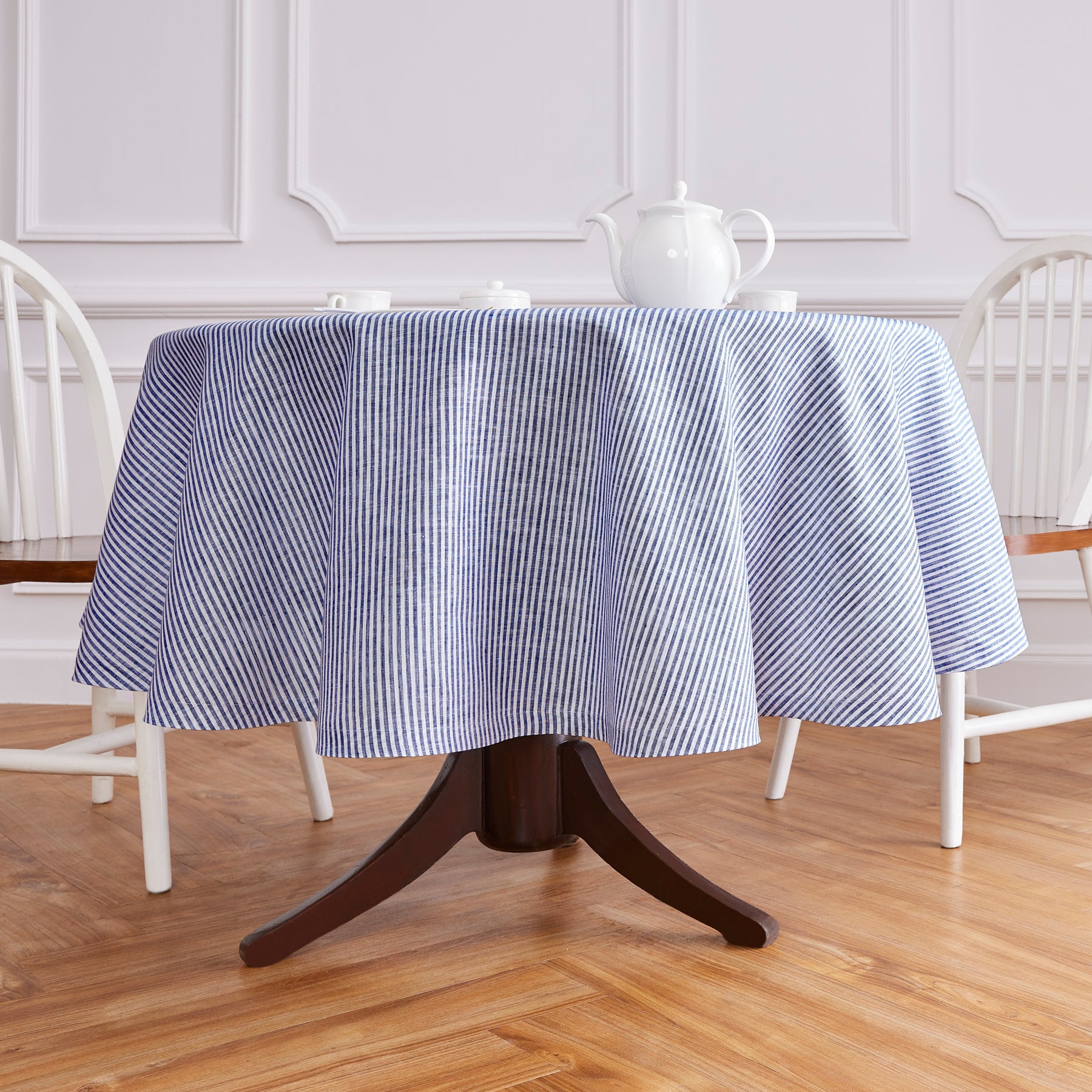 Navy and White Narrow Stripe