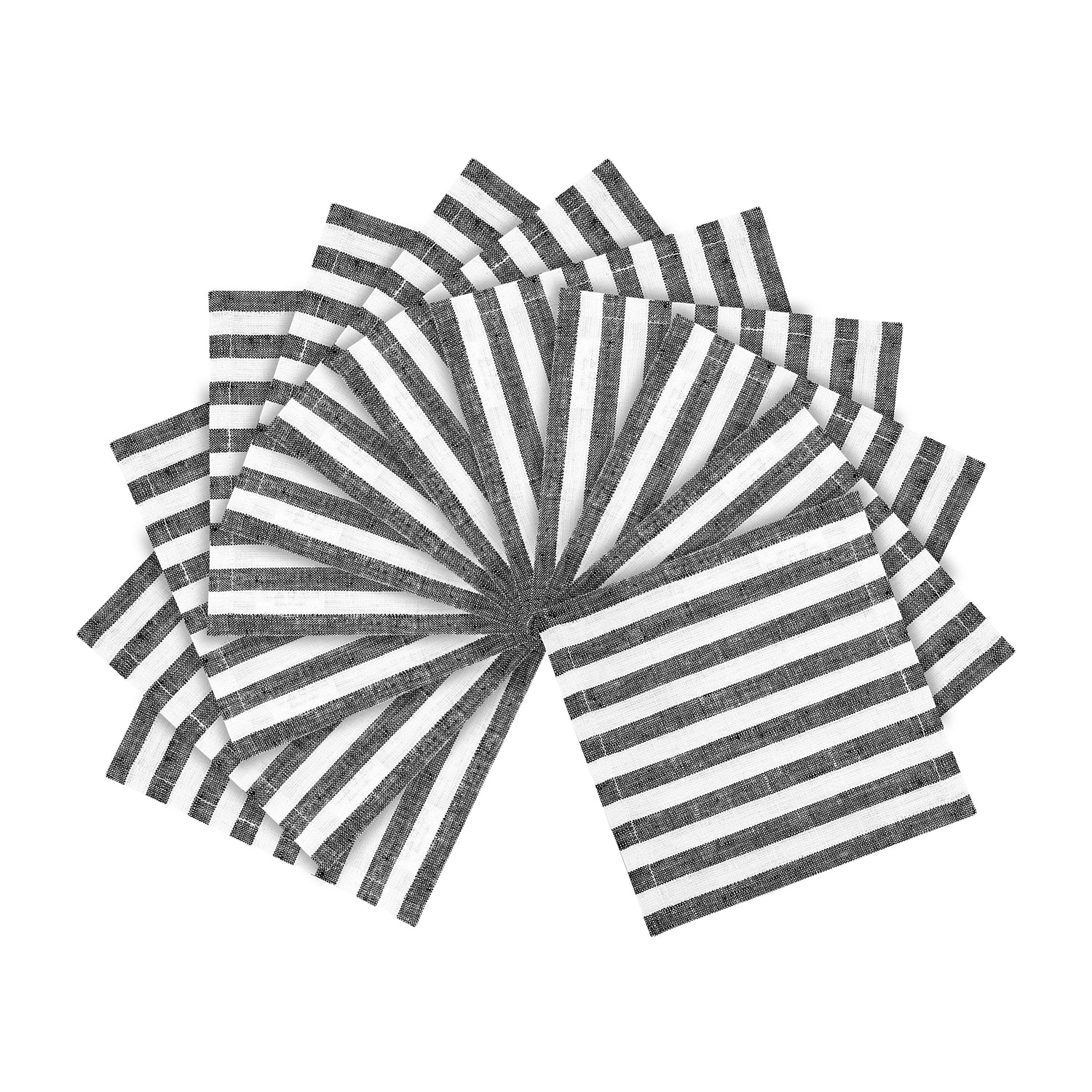 Amalfi Stripe Black & White Cocktail Napkin Prodcut Image