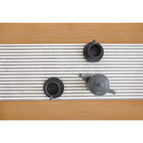 Grey & White | Solino Home Amalfi Stripe Grey & White Neutral Linen Table Runner With Farmhouse Table Decor
