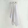 Natural & White | Amalfi Stripe Natural & White Linen Kitchen Towels Hanging In Kitchen
