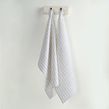 Natural & White | Amalfi Stripe Natural & White Linen Kitchen Towels Hanging In Kitchen
