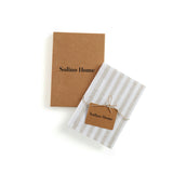 Natural & White | Solino Home Amalfi Stripe Natural & White Linen Kitchen Towels Packaging