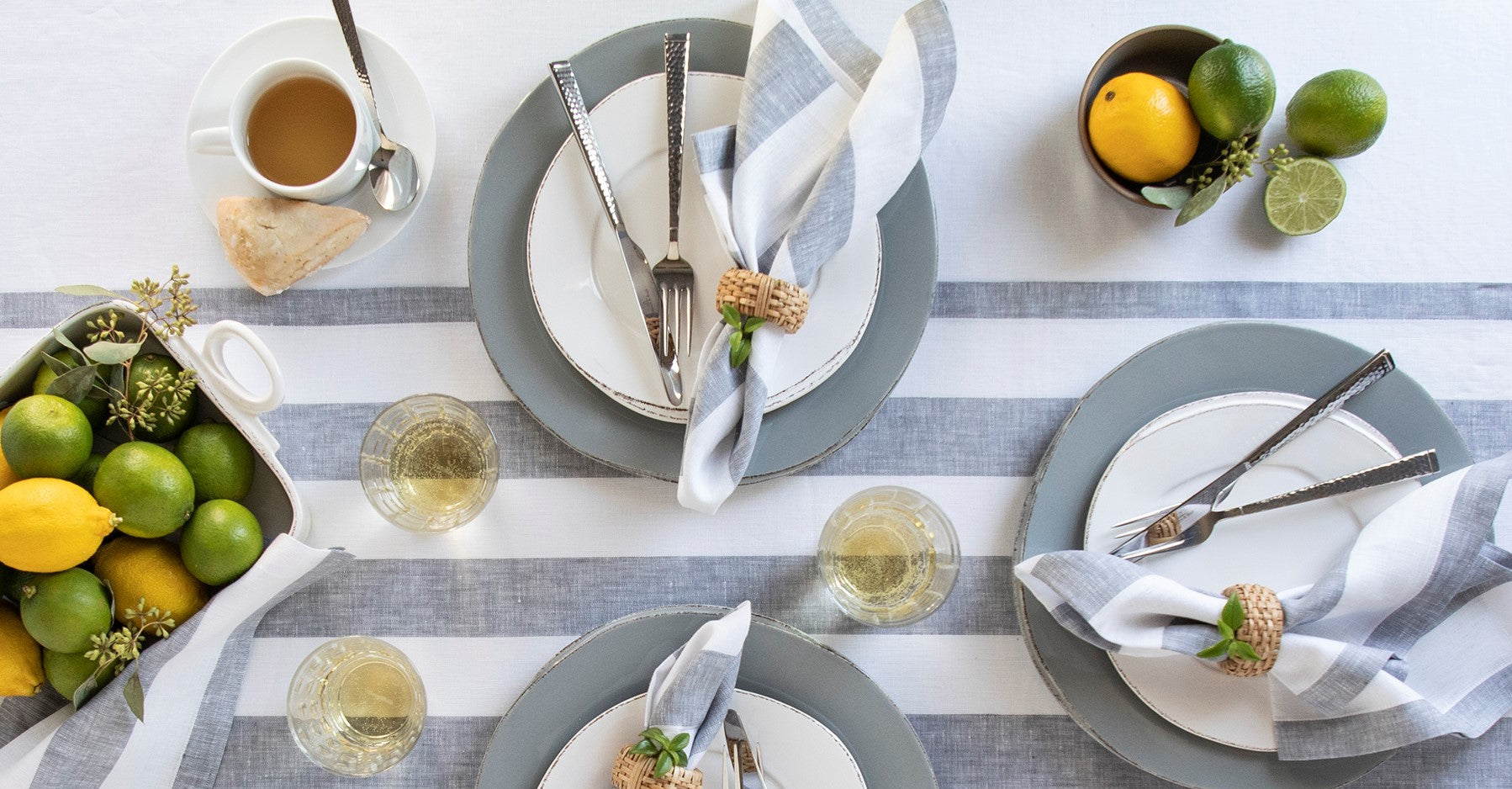 Cabana Striped Table Runners | 100% Linen Solino Home Table Runner