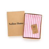 Pink & White | Solino Home Amalfi Stripe Pink & White Linen Placemat Set In Branded Packaging