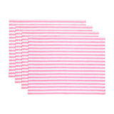 Pink & White | Amalfi Stripe Pink & White Linen Placemats Displayed Flat For Product View