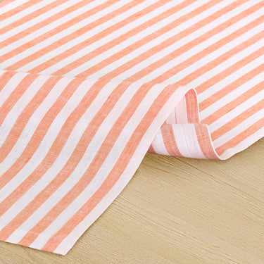 Orange & White | Amalfi Stripe Orange & White Tablecloth Linen Tablecloth Styled On A Modern Dining Table