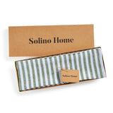 Green & White | Solino Home Amalfi Stripe Green & White Linen Placemat Set In Branded Packaging