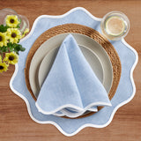 White & Chambray Blue