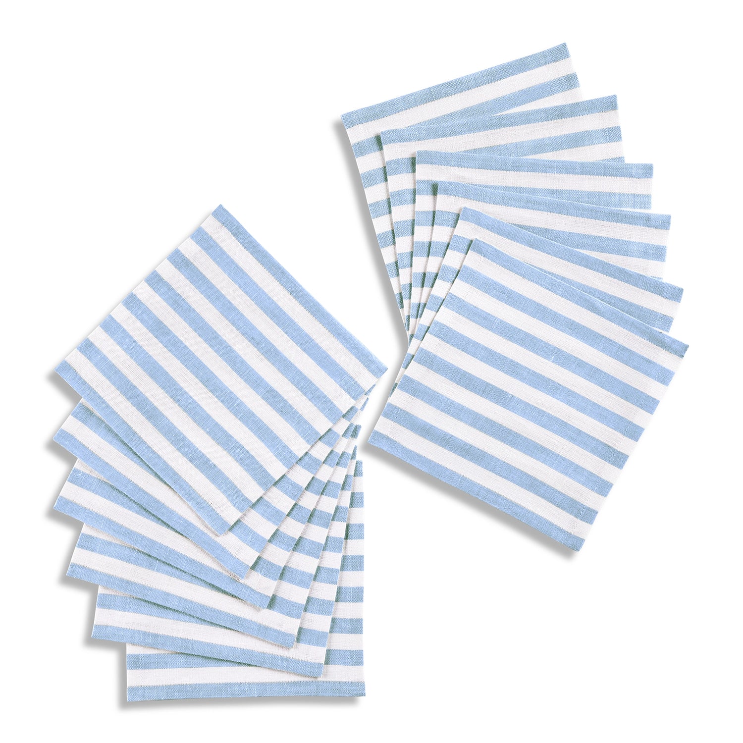 Amalfi Stripe Sky Blue & White Cocktail Napkin Prodcut Image