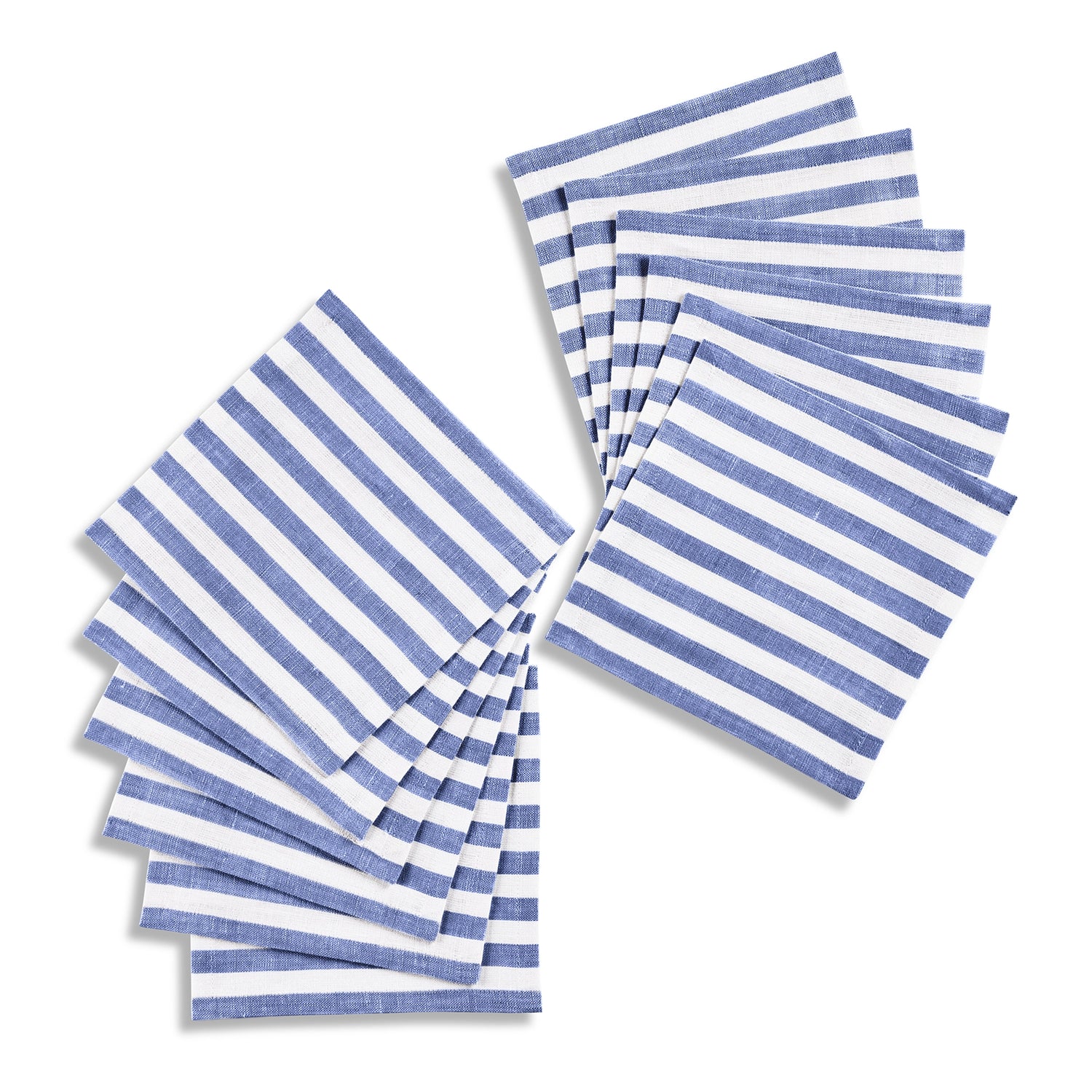 Amalfi Stripe Navy & White Cocktail Napkin Prodcut Image