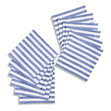 Navy & White | Amalfi Stripe Navy & White Cocktail Napkin Prodcut Image