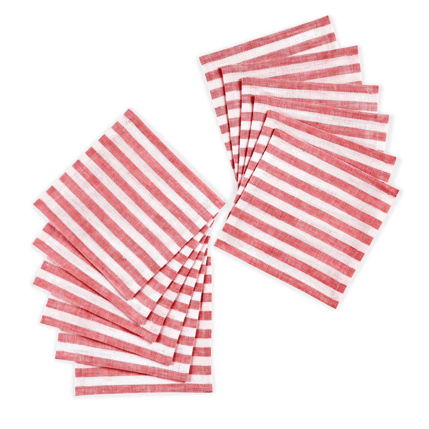 Amalfi Stripe Red & White Cocktail Napkin Prodcut Image