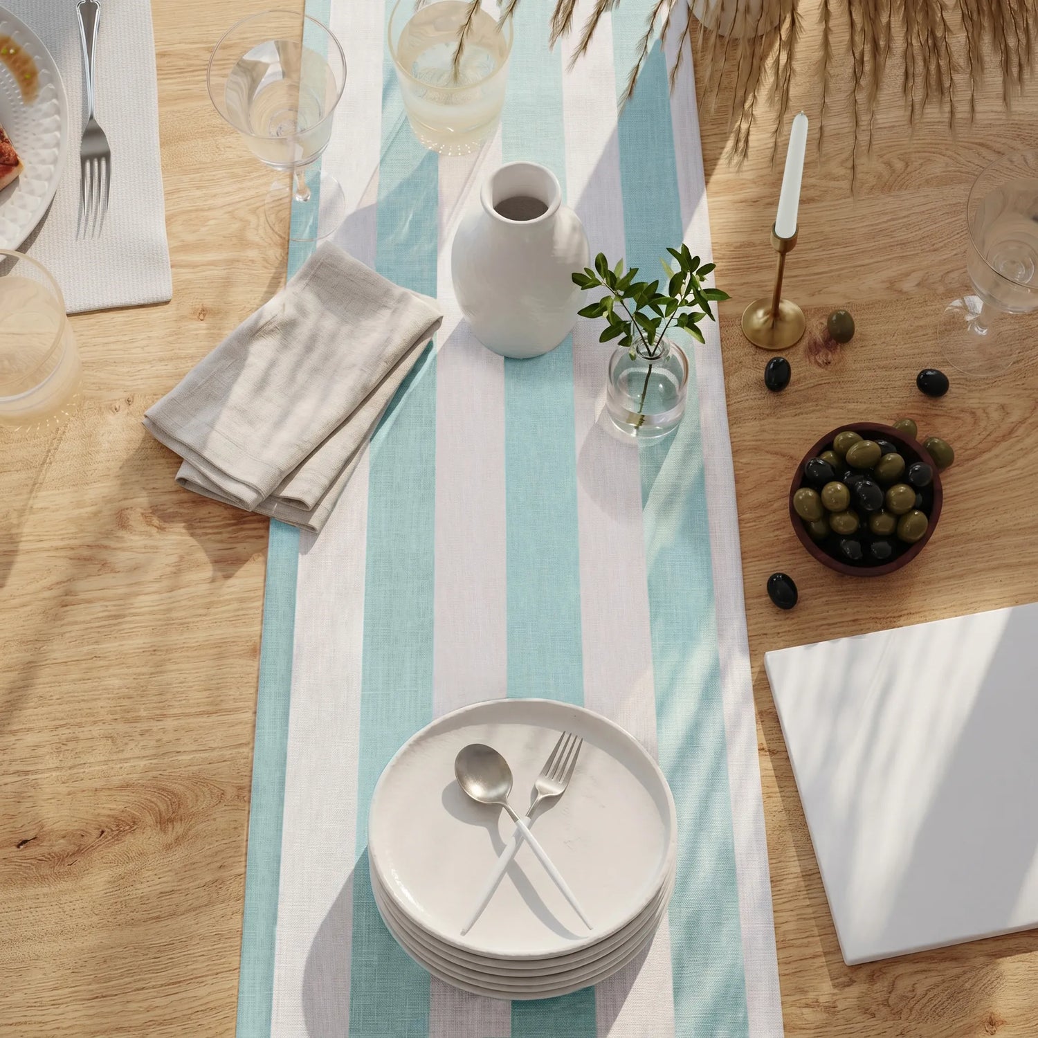 Aqua & White