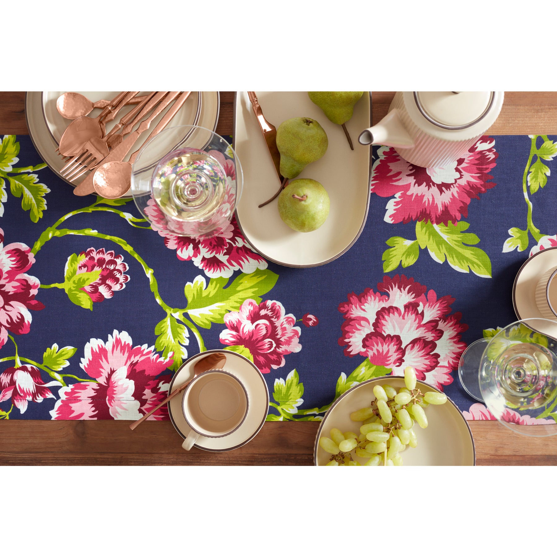 Spring Floral - Navy and Pink