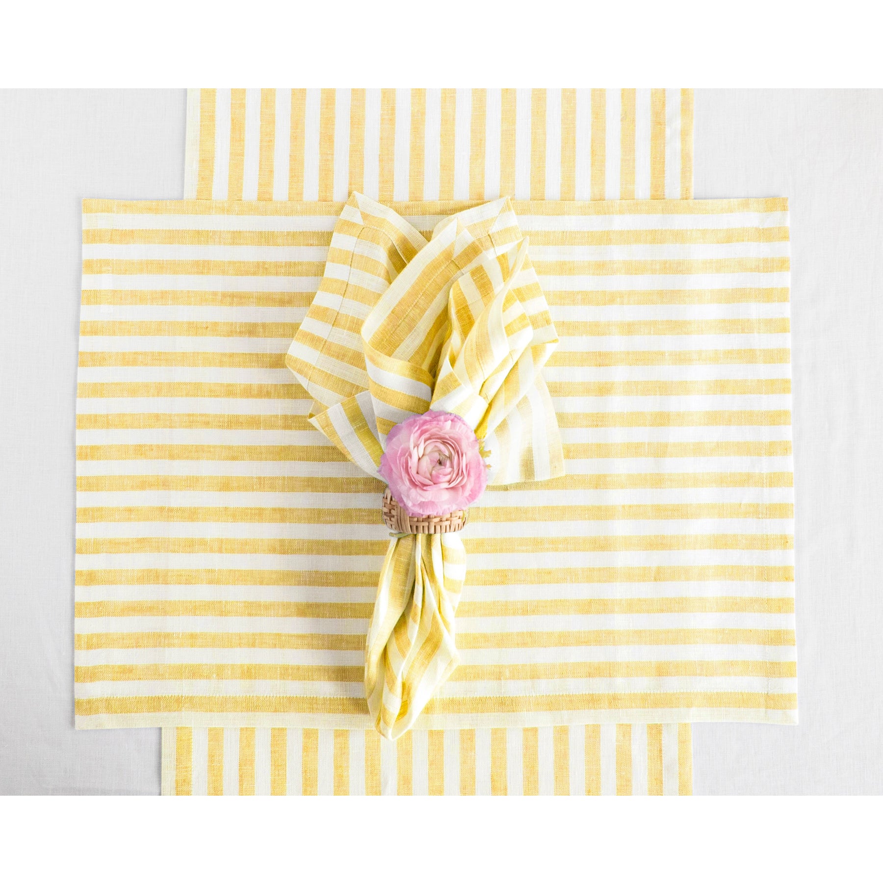 Primrose Yellow and White Amalfi Stripe