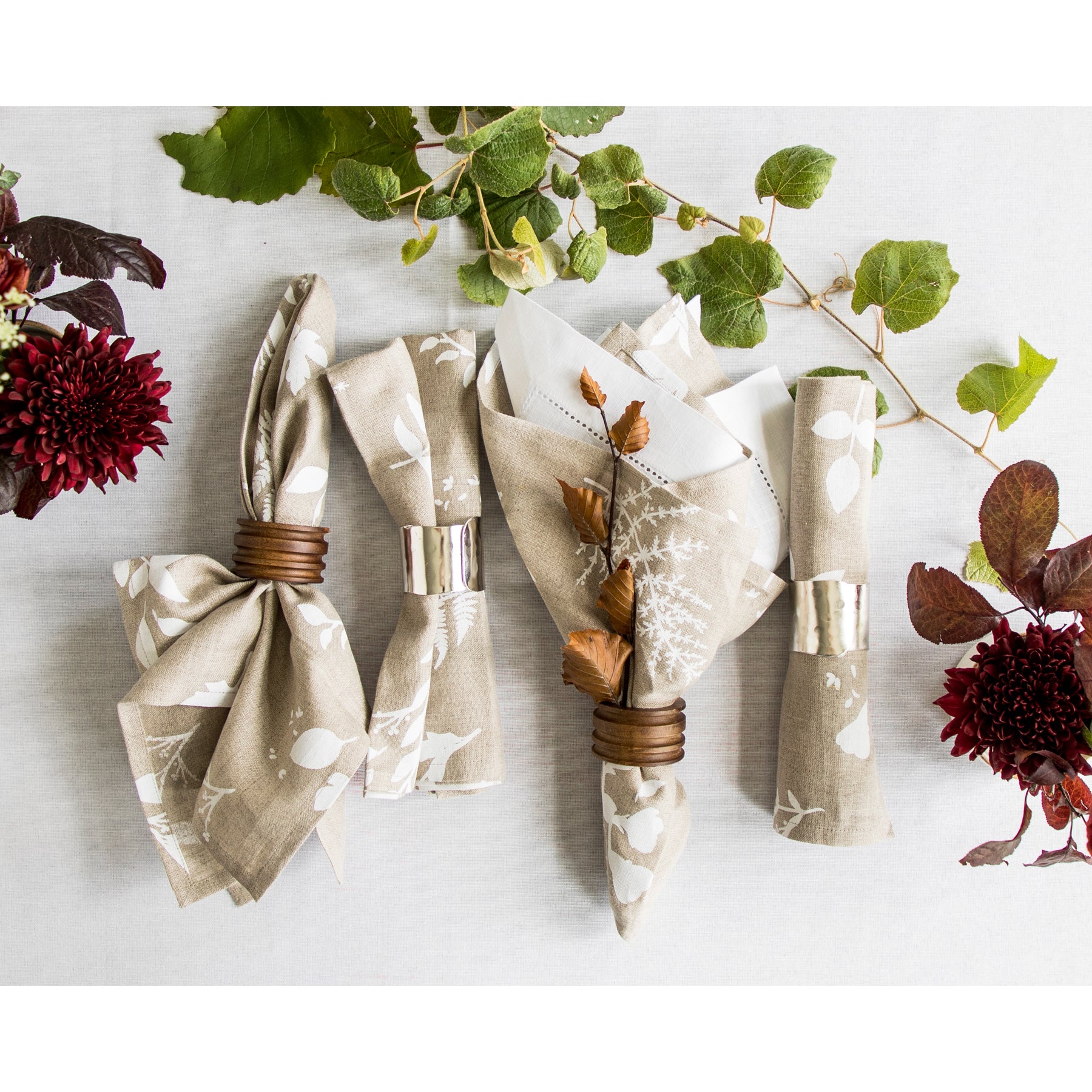 Natural & White Leaves