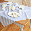 Sky Blue and White Amalfi Stripe