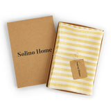 Primrose Yellow & White | Solino Home Amalfi Stripe Primrose Yellow & White Linen Dinner Napkin Set In Branded Packaging