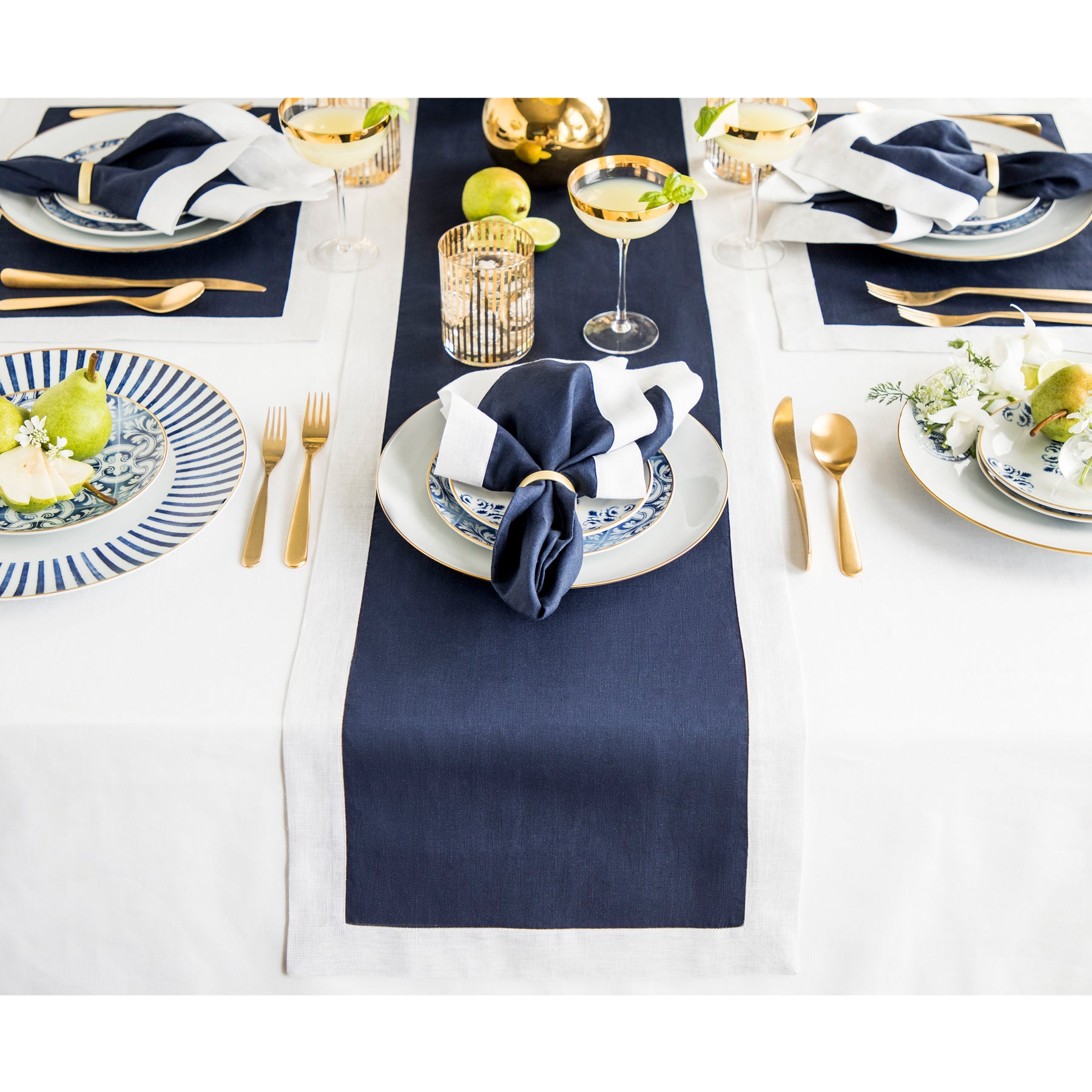 Navy/Silver Shimmer Border