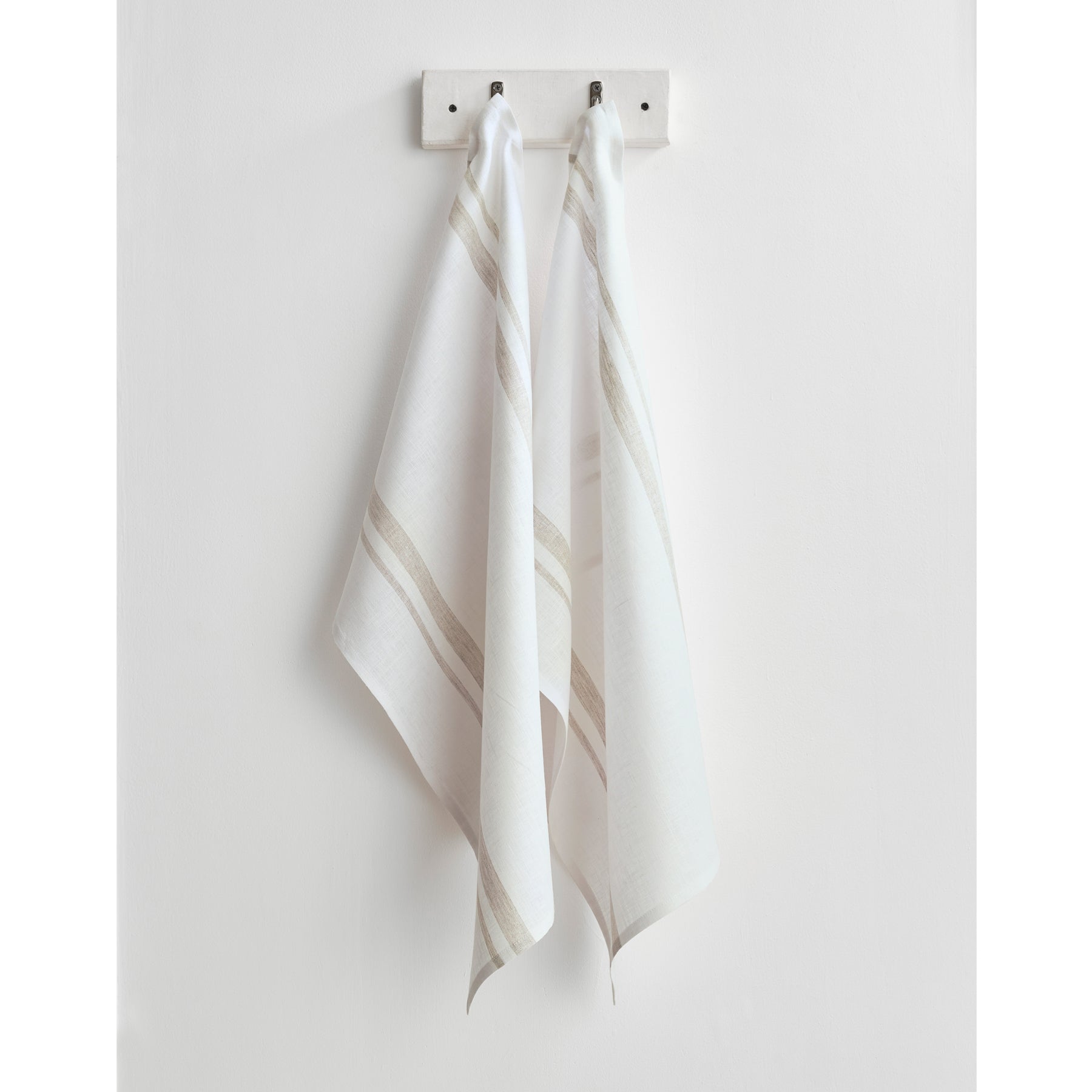 Natural and White French Stripe