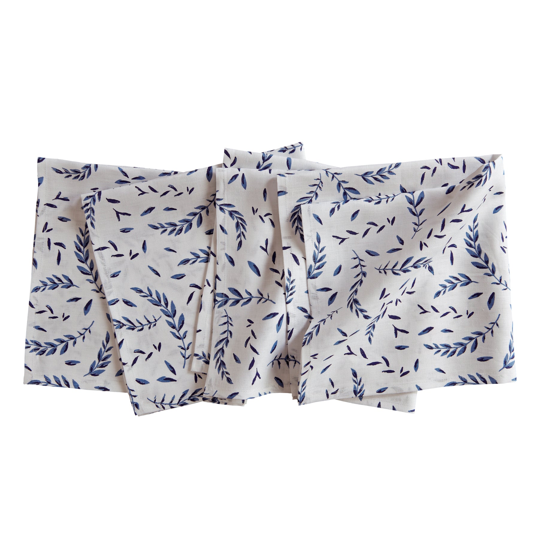 Blue and White Coastal Leaves