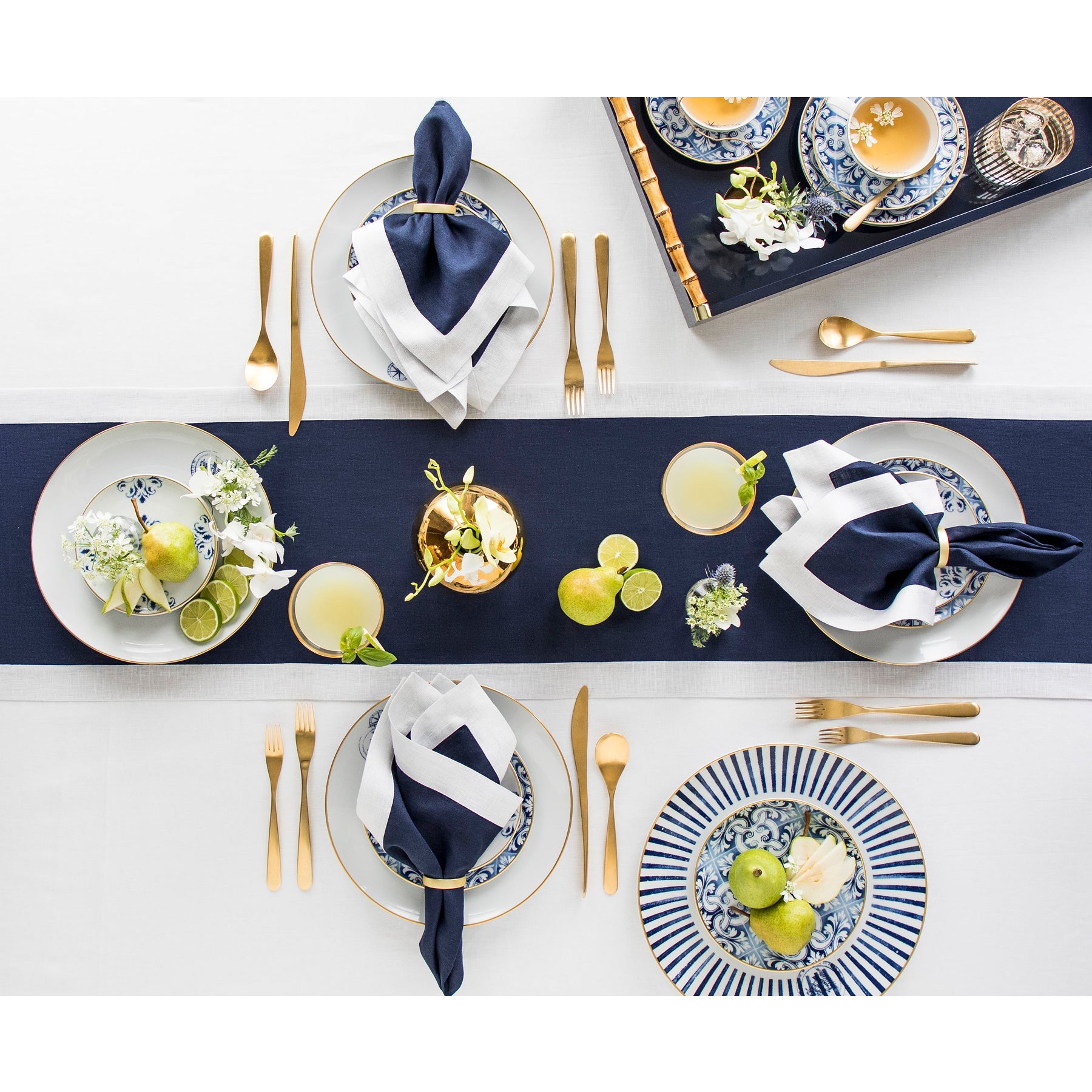 Navy/Silver Shimmer Border