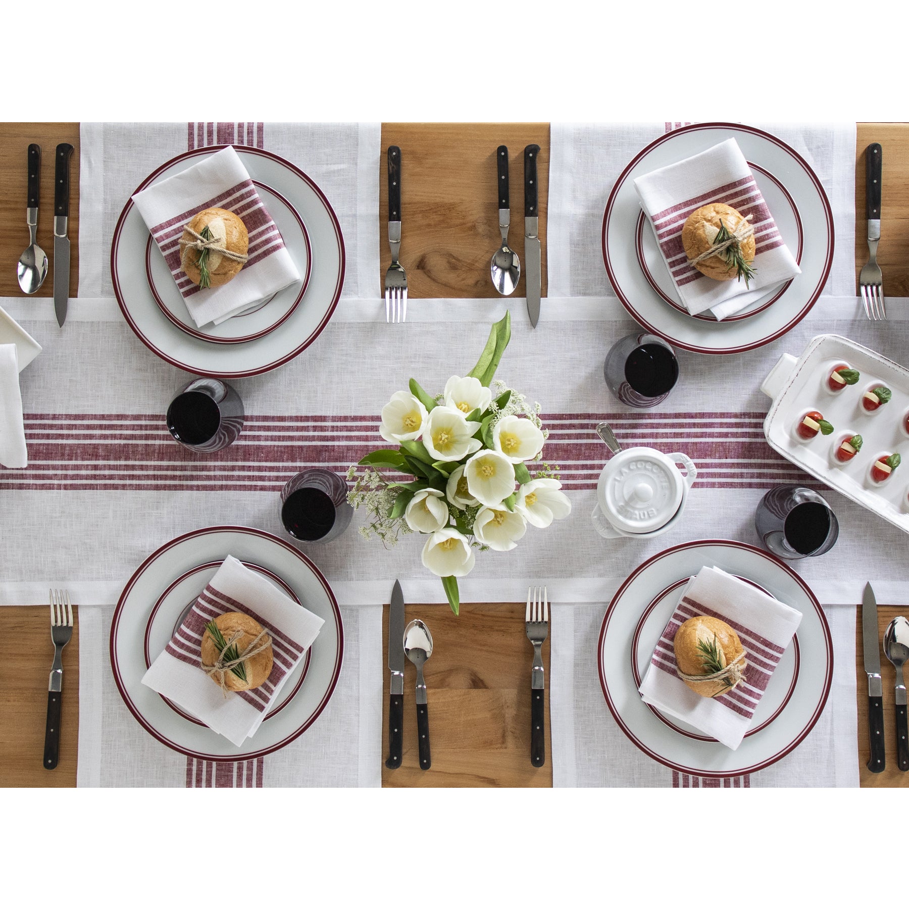 Burgundy and White Farmhouse