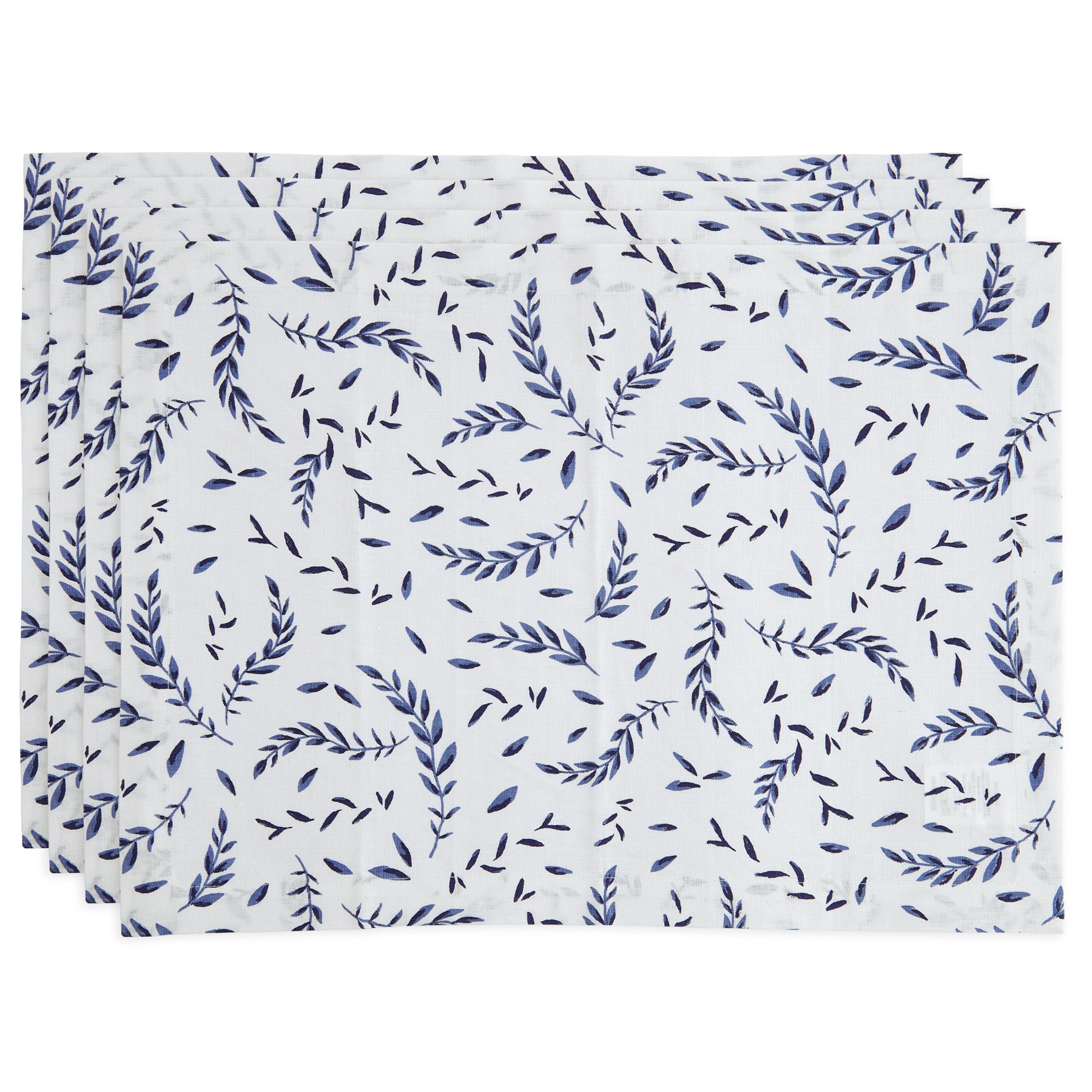 Blue and White Coastal Leaves