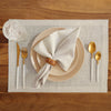 Natural and White Narrow Stripe