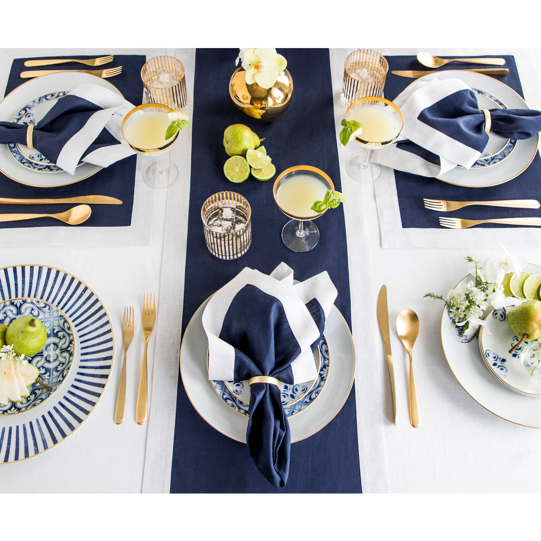 Navy/Silver Shimmer Border