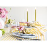 Primrose Yellow & White | Amalfi Stripe Primrose Yellow & White Linen Napkins Soft Linen Dinner Napkins With Modern Table Setting
